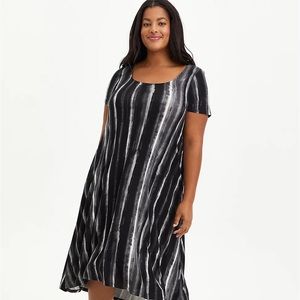TORRID STRIPE HI LOW A LINE SUPER SOFT DRESS NWT SZ 1 X
